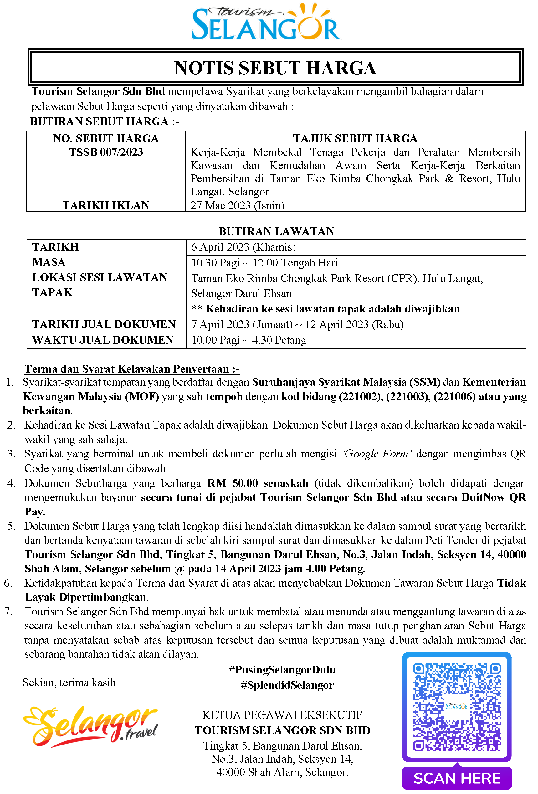 [CLOSED] Tender Notice: TSSB 007 / 2023 1